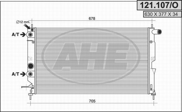 AHE 121.107/O - Radiators, Motora dzesēšanas sistēma autodraugiem.lv