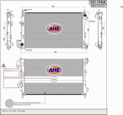 AHE 121.115/A - Radiators, Motora dzesēšanas sistēma autodraugiem.lv