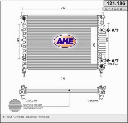 AHE 121.186 - Radiators, Motora dzesēšanas sistēma autodraugiem.lv
