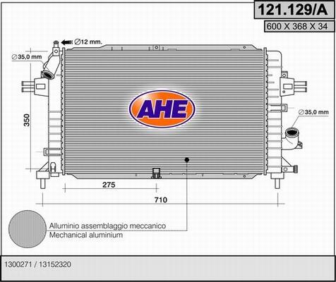 AHE 121.129/A - Radiators, Motora dzesēšanas sistēma autodraugiem.lv