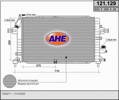 AHE 121.129 - Radiators, Motora dzesēšanas sistēma autodraugiem.lv
