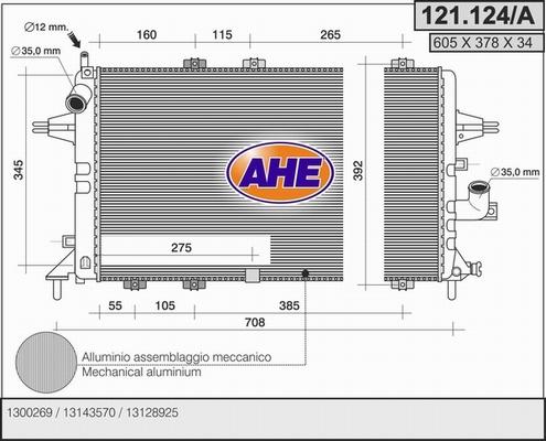 AHE 121.124/A - Radiators, Motora dzesēšanas sistēma autodraugiem.lv