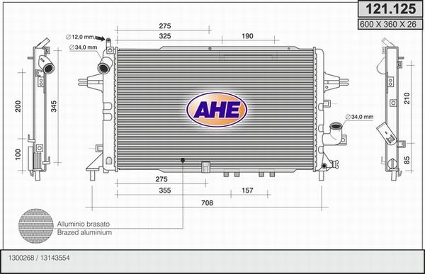 AHE 121.125 - Radiators, Motora dzesēšanas sistēma autodraugiem.lv