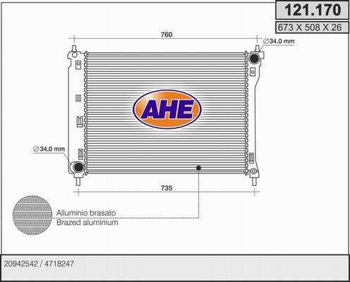 AHE 121.170 - Radiators, Motora dzesēšanas sistēma autodraugiem.lv