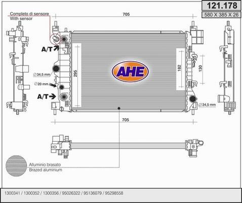 AHE 121.178 - Radiators, Motora dzesēšanas sistēma autodraugiem.lv