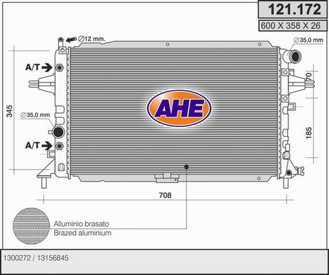 AHE 121.172 - Radiators, Motora dzesēšanas sistēma autodraugiem.lv