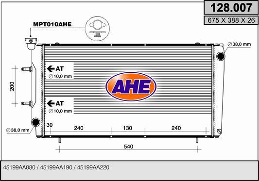 AHE 128.007 - Radiators, Motora dzesēšanas sistēma autodraugiem.lv