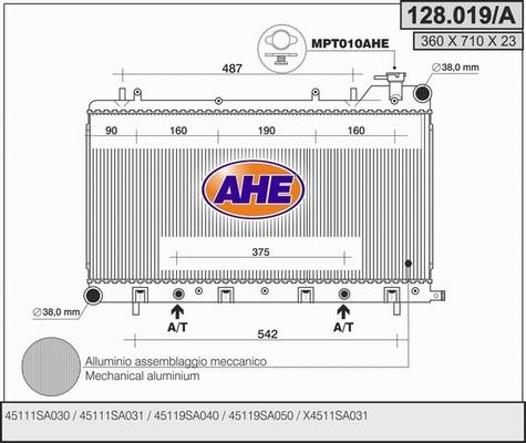 AHE 128.019/A - Radiators, Motora dzesēšanas sistēma autodraugiem.lv