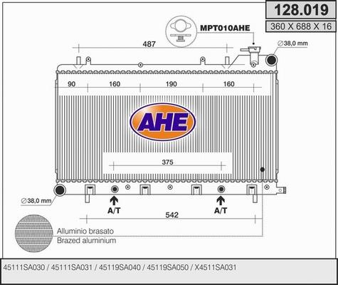 AHE 128.019 - Radiators, Motora dzesēšanas sistēma autodraugiem.lv