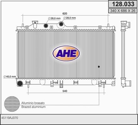 AHE 128.033 - Radiators, Motora dzesēšanas sistēma autodraugiem.lv