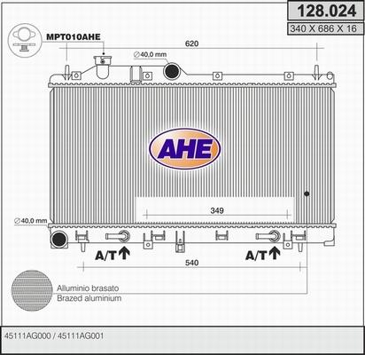 AHE 128.024 - Radiators, Motora dzesēšanas sistēma autodraugiem.lv