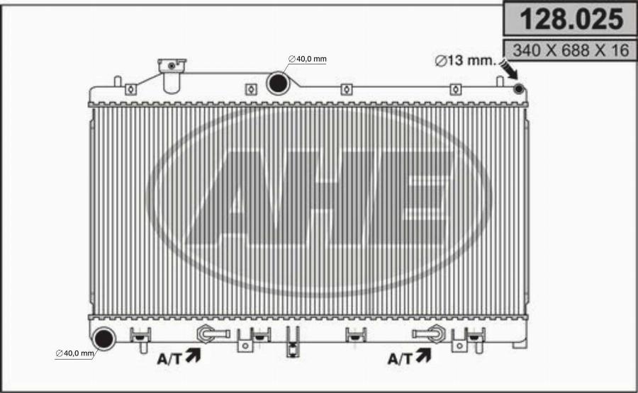 AHE 128.025 - Radiators, Motora dzesēšanas sistēma autodraugiem.lv