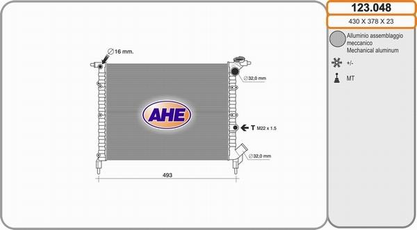 AHE 123.048 - Radiators, Motora dzesēšanas sistēma autodraugiem.lv