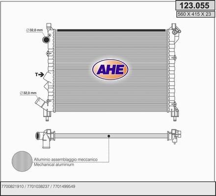 AHE 123.055 - Radiators, Motora dzesēšanas sistēma autodraugiem.lv