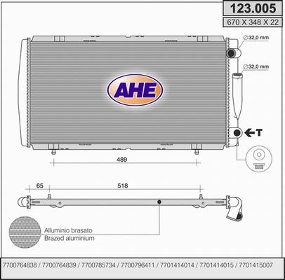 AHE 123.005 - Radiators, Motora dzesēšanas sistēma autodraugiem.lv