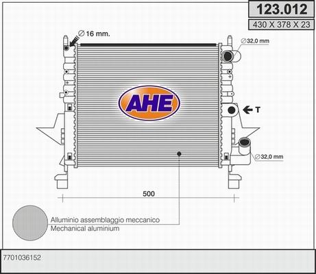 AHE 123.012 - Radiators, Motora dzesēšanas sistēma autodraugiem.lv