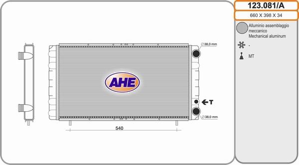 AHE 123.081/A - Radiators, Motora dzesēšanas sistēma autodraugiem.lv