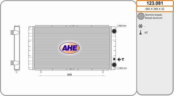 AHE 123.081 - Radiators, Motora dzesēšanas sistēma autodraugiem.lv