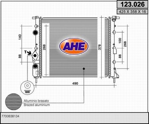 AHE 123.026 - Radiators, Motora dzesēšanas sistēma autodraugiem.lv