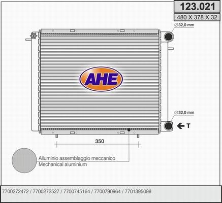 AHE 123.021 - Radiators, Motora dzesēšanas sistēma autodraugiem.lv