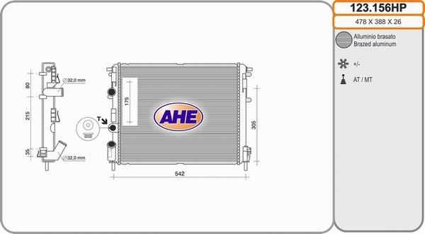AHE 123.156HP - Radiators, Motora dzesēšanas sistēma autodraugiem.lv