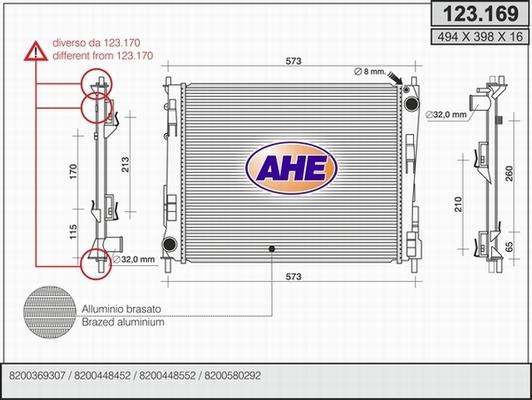 AHE 123.169 - Radiators, Motora dzesēšanas sistēma autodraugiem.lv