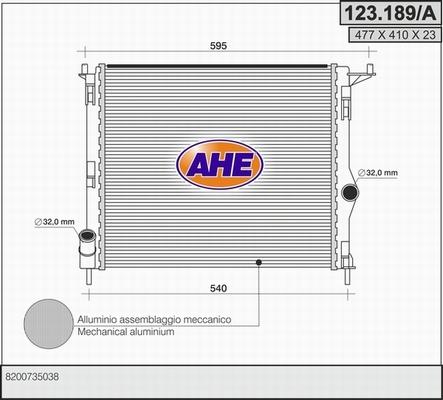 AHE 123.189/A - Radiators, Motora dzesēšanas sistēma autodraugiem.lv