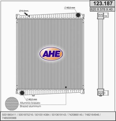 AHE 123.187 - Radiators, Motora dzesēšanas sistēma autodraugiem.lv