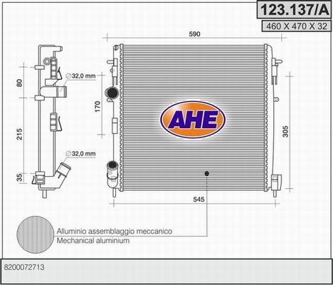 AHE 123.137/A - Radiators, Motora dzesēšanas sistēma autodraugiem.lv