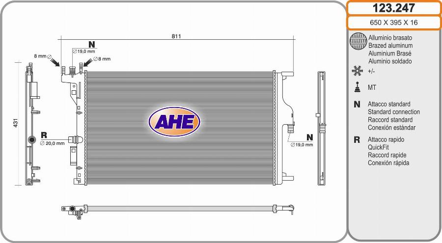 AHE 123.247 - Radiators, Motora dzesēšanas sistēma autodraugiem.lv