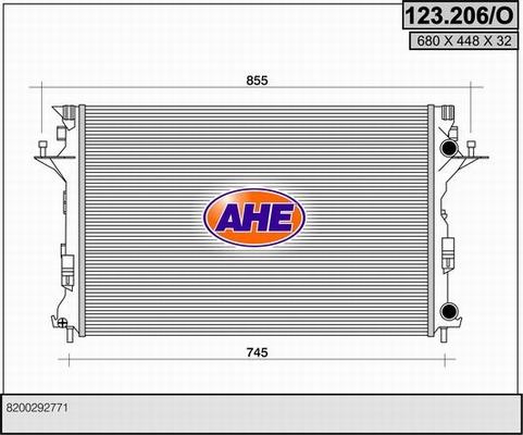 AHE 123.206/O - Radiators, Motora dzesēšanas sistēma autodraugiem.lv