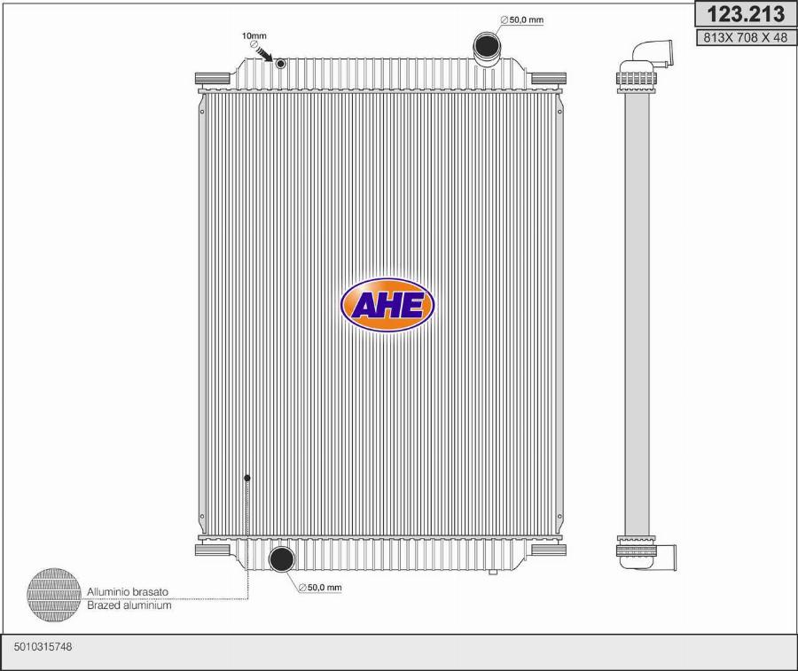 AHE 123.213 - Radiators, Motora dzesēšanas sistēma autodraugiem.lv