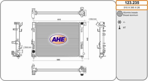 AHE 123235 - Radiators, Motora dzesēšanas sistēma autodraugiem.lv