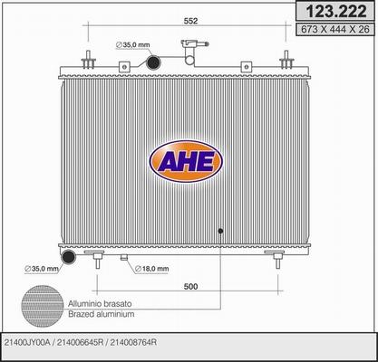 AHE 123.222 - Radiators, Motora dzesēšanas sistēma autodraugiem.lv