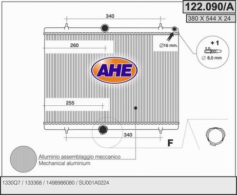 AHE 122.090/A - Radiators, Motora dzesēšanas sistēma autodraugiem.lv