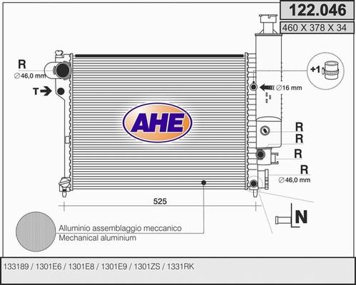 AHE 122.046 - Radiators, Motora dzesēšanas sistēma autodraugiem.lv