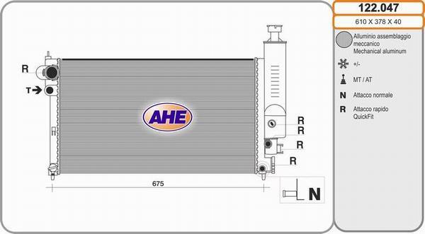 AHE 122.047 - Radiators, Motora dzesēšanas sistēma autodraugiem.lv