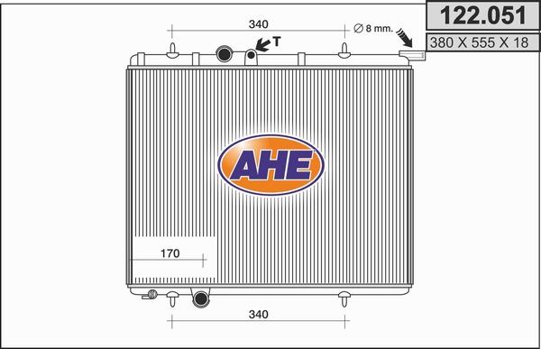 AHE 122.051 - Radiators, Motora dzesēšanas sistēma autodraugiem.lv