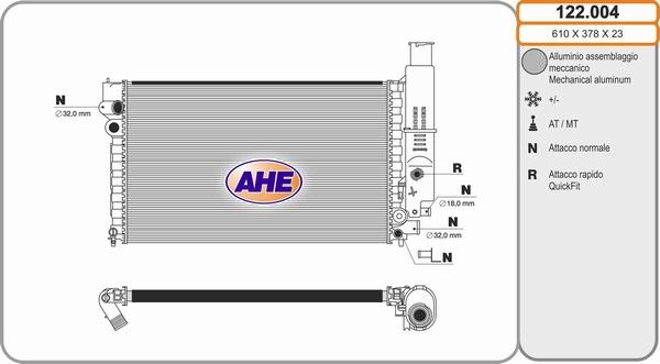 AHE 122.004 - Radiators, Motora dzesēšanas sistēma autodraugiem.lv