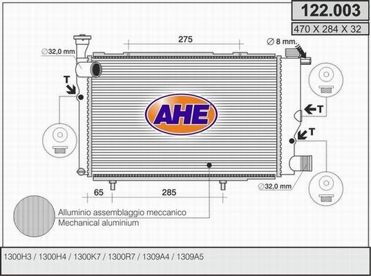 AHE 122.003 - Radiators, Motora dzesēšanas sistēma autodraugiem.lv