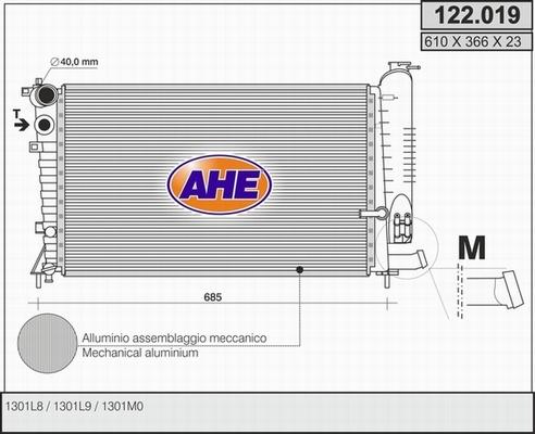 AHE 122.019 - Radiators, Motora dzesēšanas sistēma autodraugiem.lv