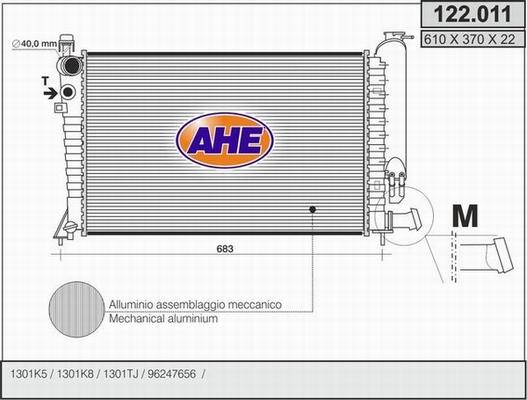 AHE 122.011 - Radiators, Motora dzesēšanas sistēma autodraugiem.lv