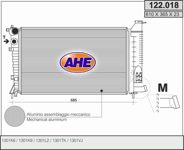AHE 122.018 - Radiators, Motora dzesēšanas sistēma autodraugiem.lv