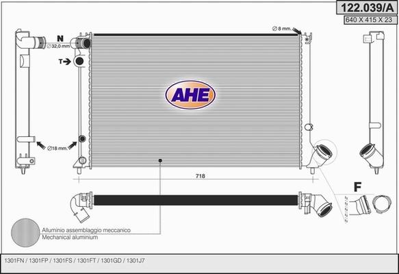 AHE 122.039/A - Radiators, Motora dzesēšanas sistēma autodraugiem.lv