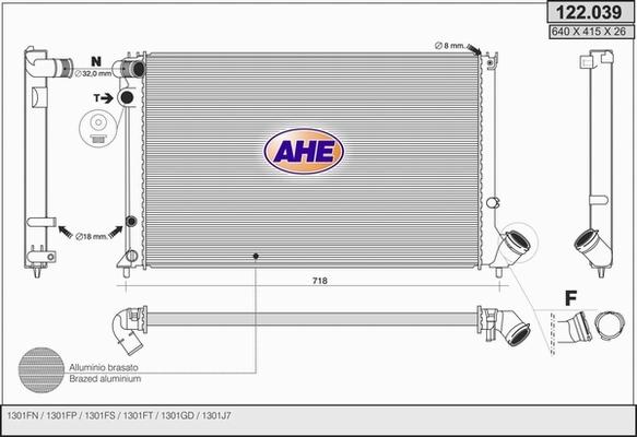 AHE 122.039 - Radiators, Motora dzesēšanas sistēma autodraugiem.lv