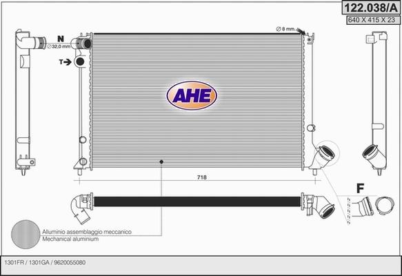 AHE 122.038/A - Radiators, Motora dzesēšanas sistēma autodraugiem.lv