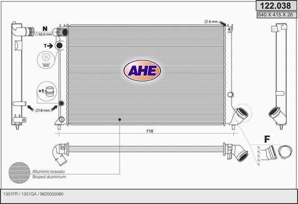 AHE 122.038 - Radiators, Motora dzesēšanas sistēma autodraugiem.lv