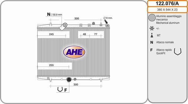 AHE 122.076/A - Radiators, Motora dzesēšanas sistēma autodraugiem.lv