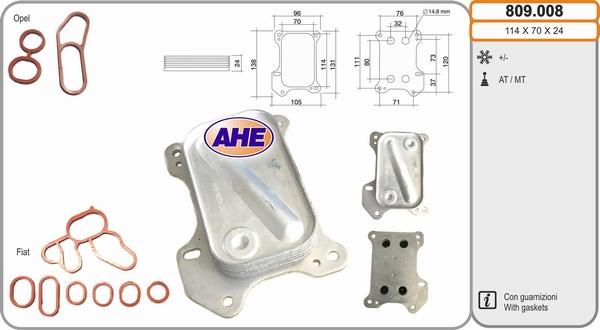 AHE 809.008 - Eļļas radiators, Motoreļļa autodraugiem.lv