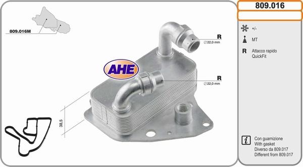 AHE 809.016 - Eļļas radiators, Motoreļļa autodraugiem.lv